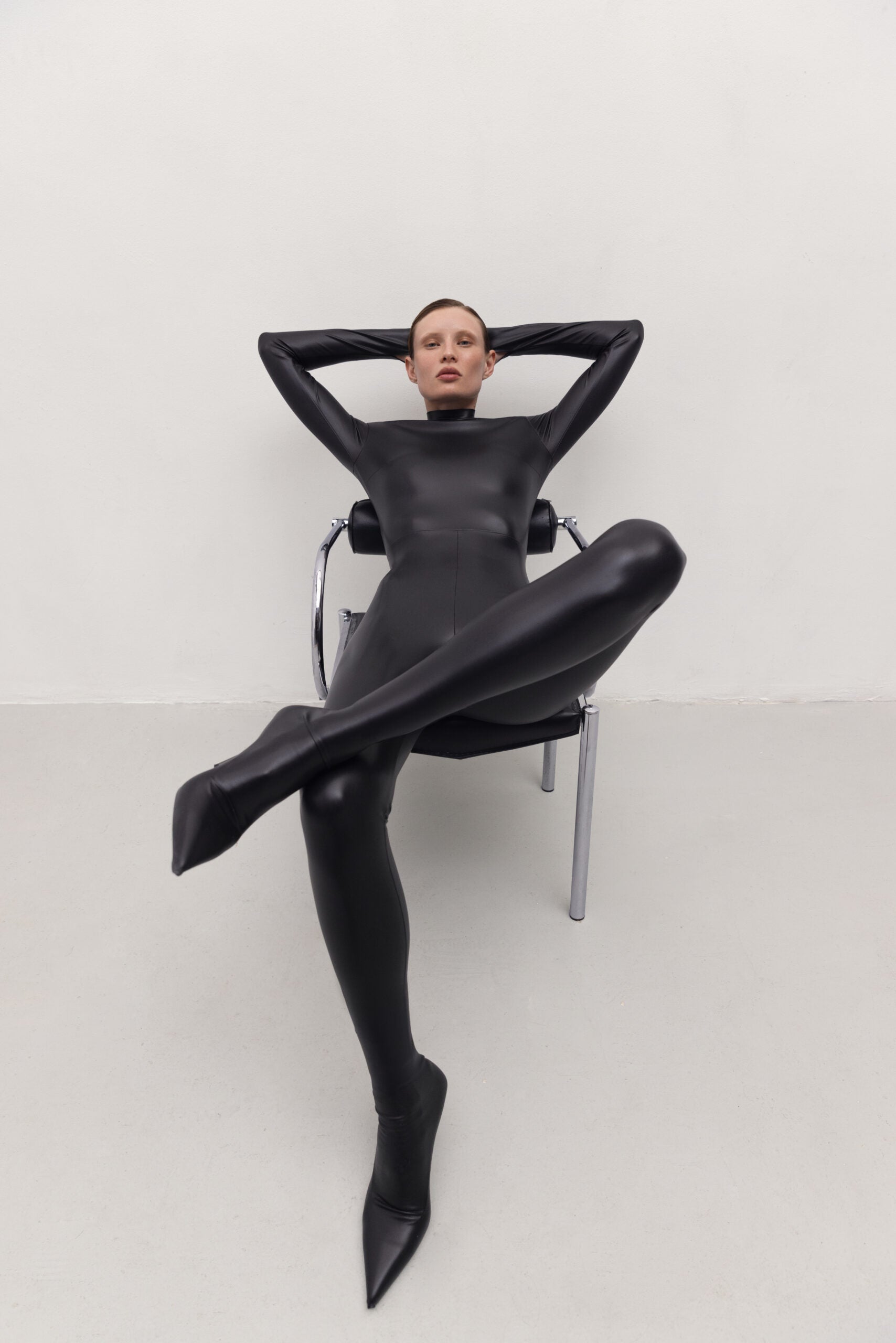 Vegan Leather Iconic Jumpsuit Black