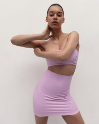 Vegan Leather Bandeau Top Pale Pink
