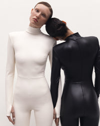 Vegan Leather Iconic Jumpsuit Ecru