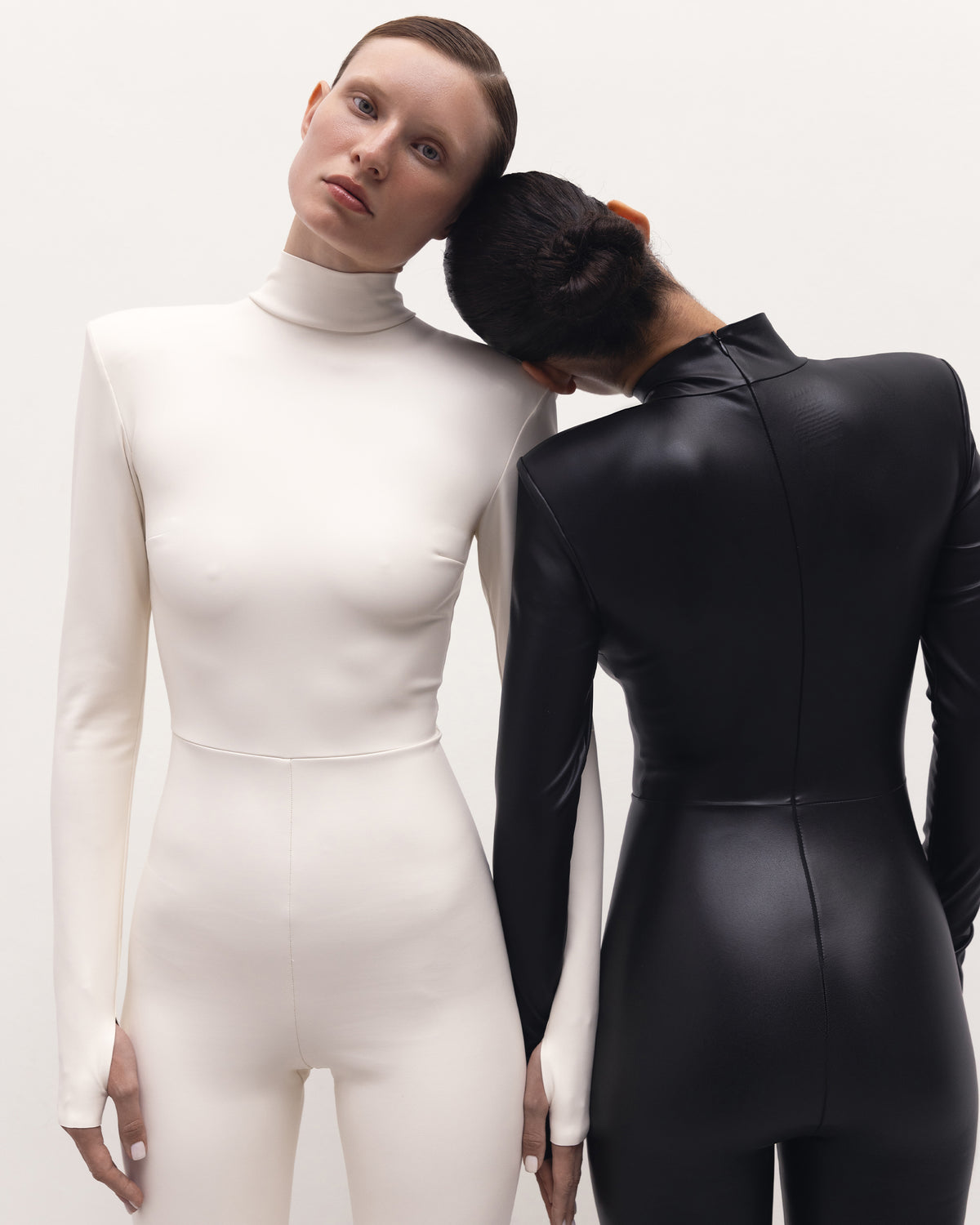 Vegan Leather Iconic Jumpsuit Ecru