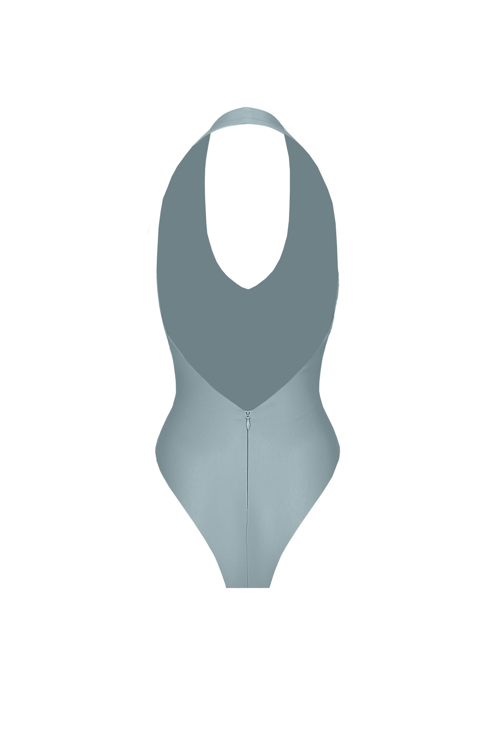 Vegan Leather Aperture Bodysuit Slate blue
