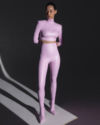 Vegan Leather High-waisted Leggings Pale Pink