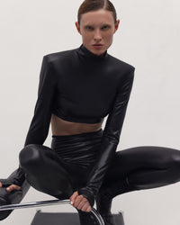 Vegan Leather High-waisted Leggings Black
