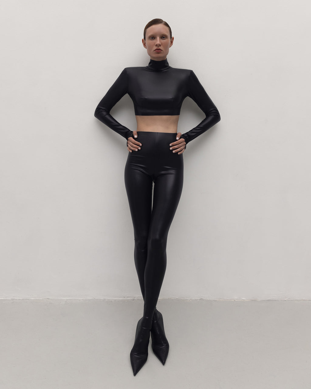 Vegan Leather Cropped Top Black