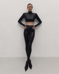 Vegan Leather High-waisted Leggings Black
