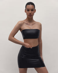 Vegan Leather Mini Skirt Black