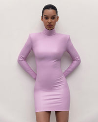 Vegan Leather Hourglass Mini Dress Pale Pink