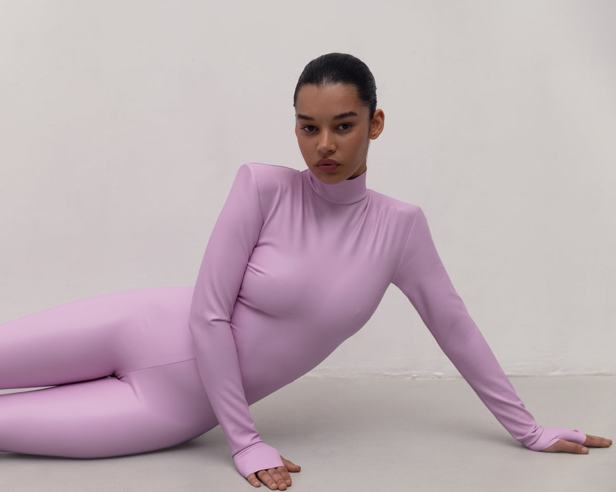 Vegan Leather Iconic Jumpsuit Pale Pink