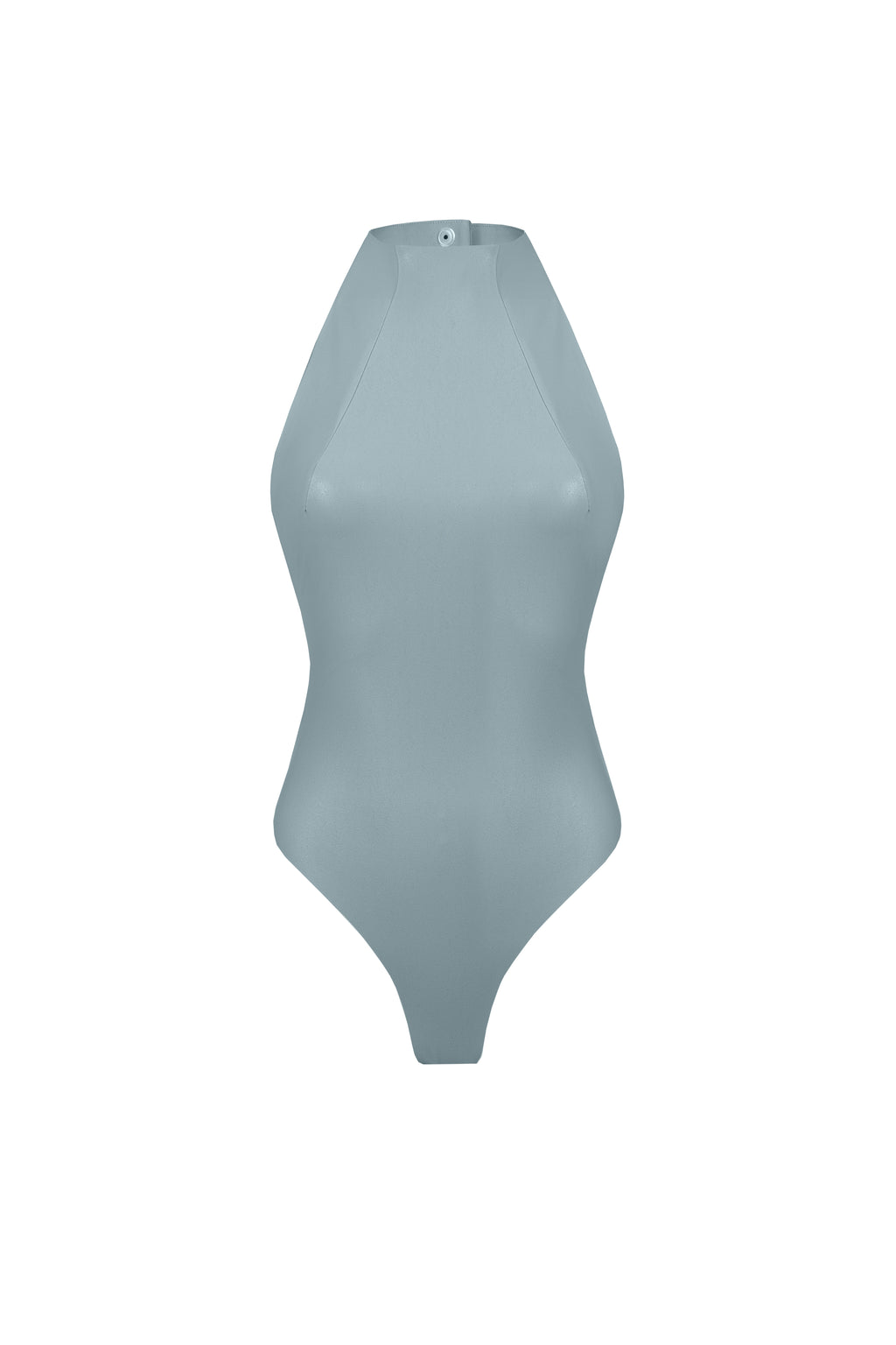 Vegan Leather Column Bodysuit Slate blue