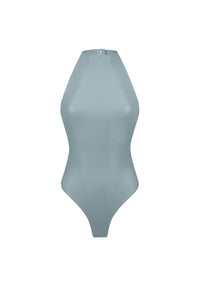 Vegan Leather Column Bodysuit Slate blue