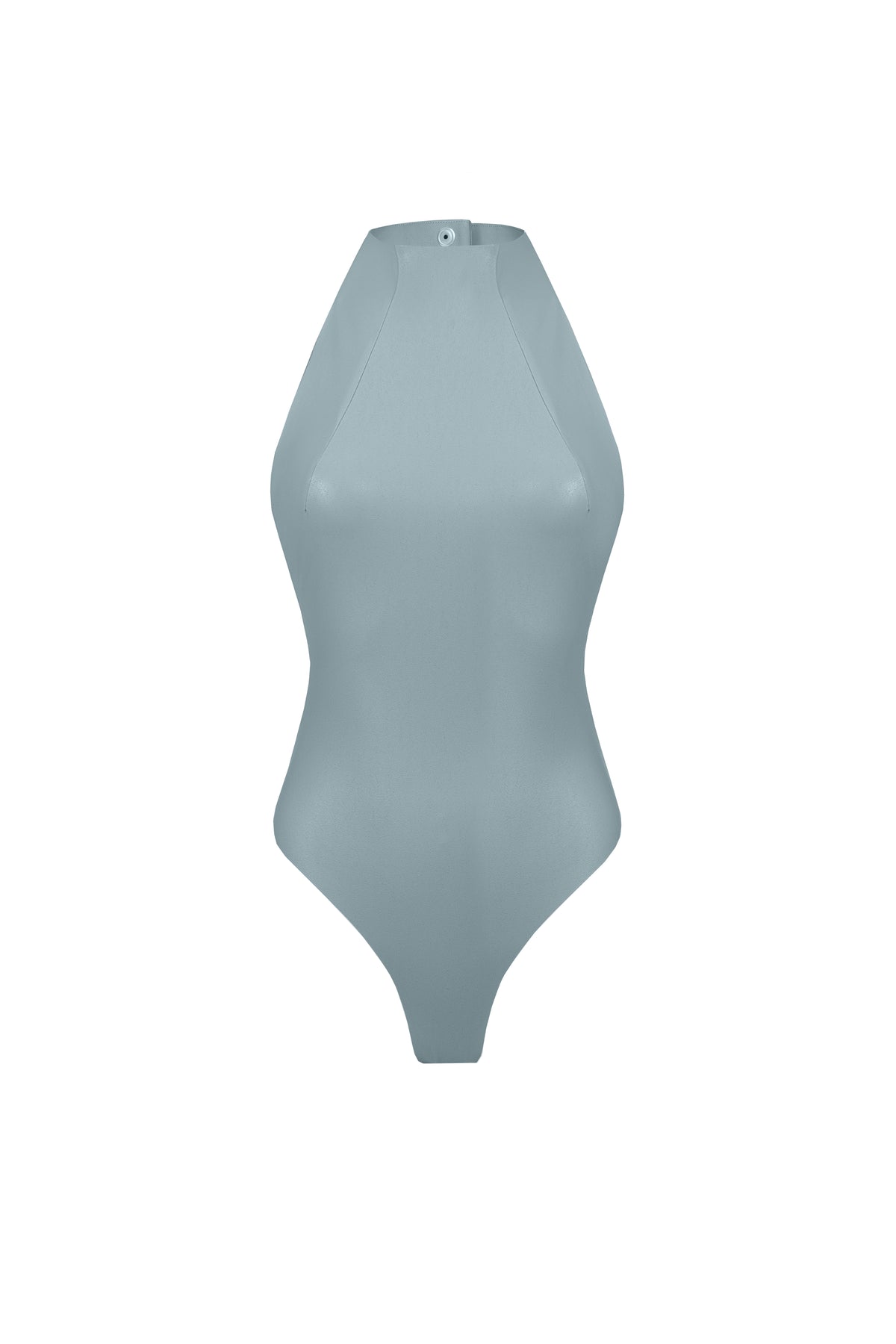Vegan Leather Column Bodysuit Slate blue