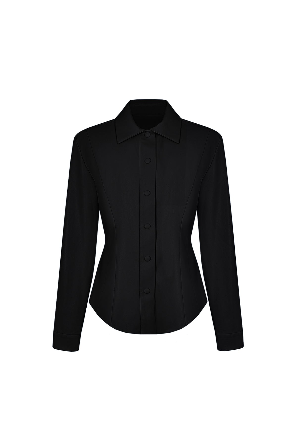 Vegan Leather Sculpted Shirt Black