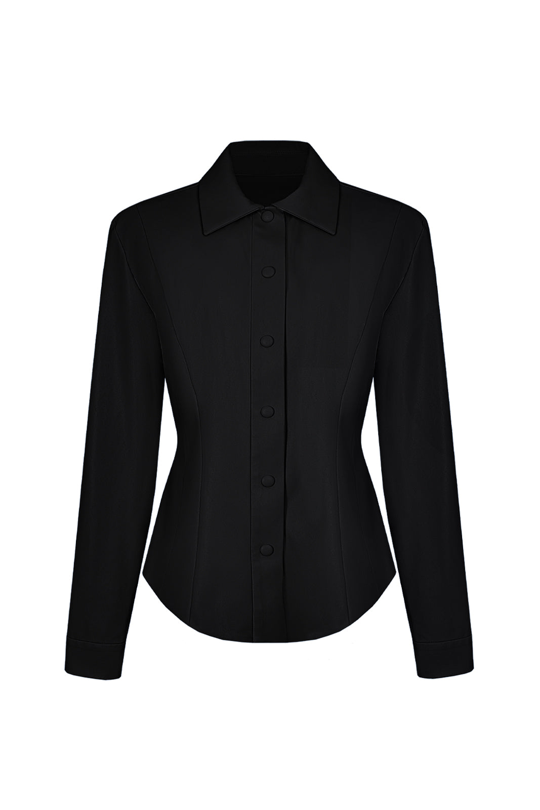Vegan Leather Sculpted Shirt Black