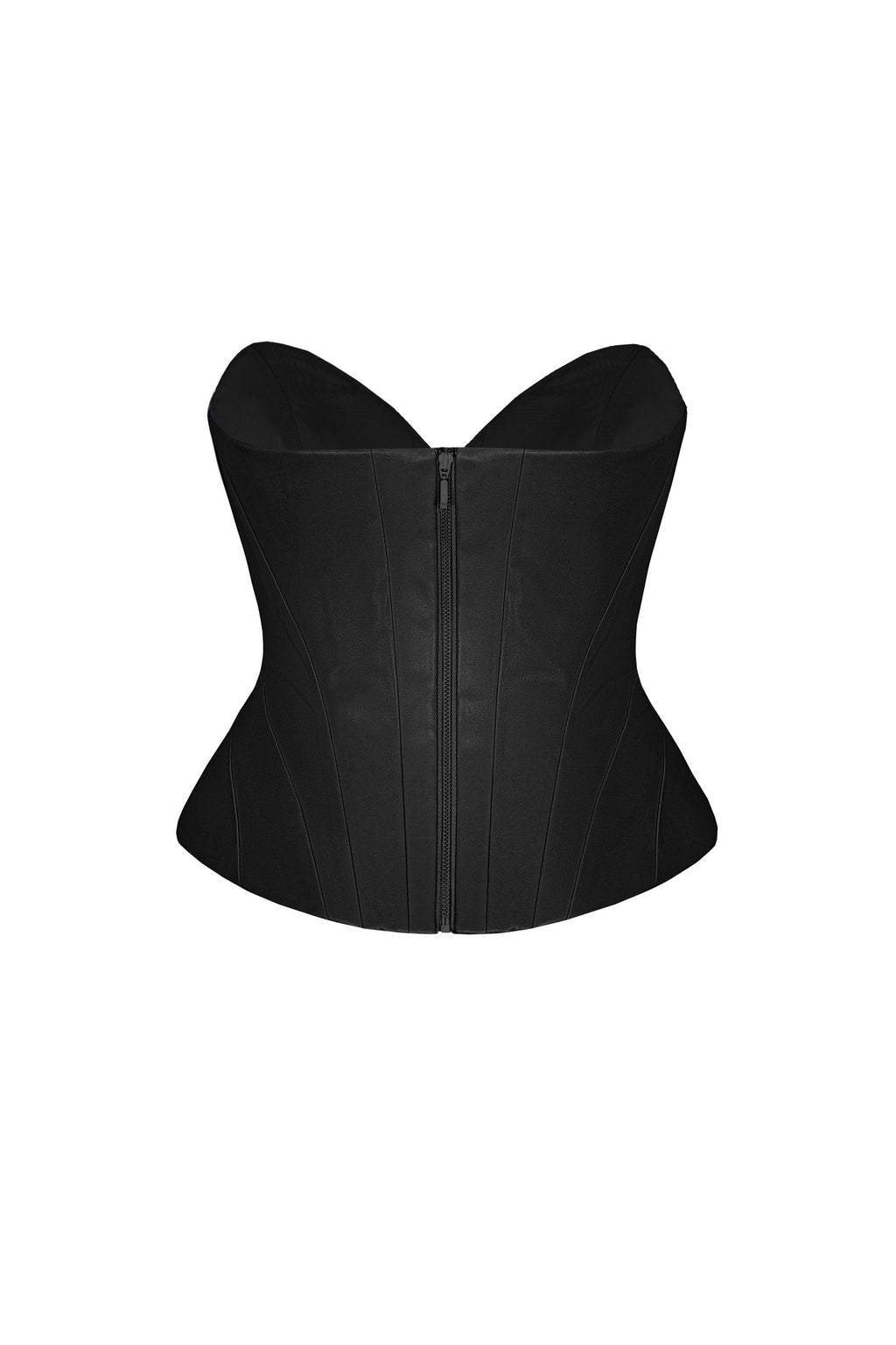 Sculpted Leather Corset Black