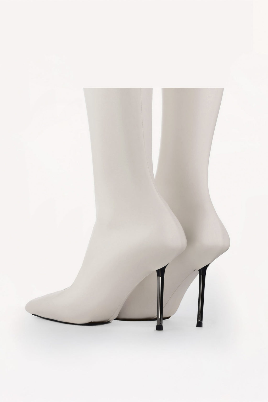 V-Toe Vegan Leather Boot Socks Ecru