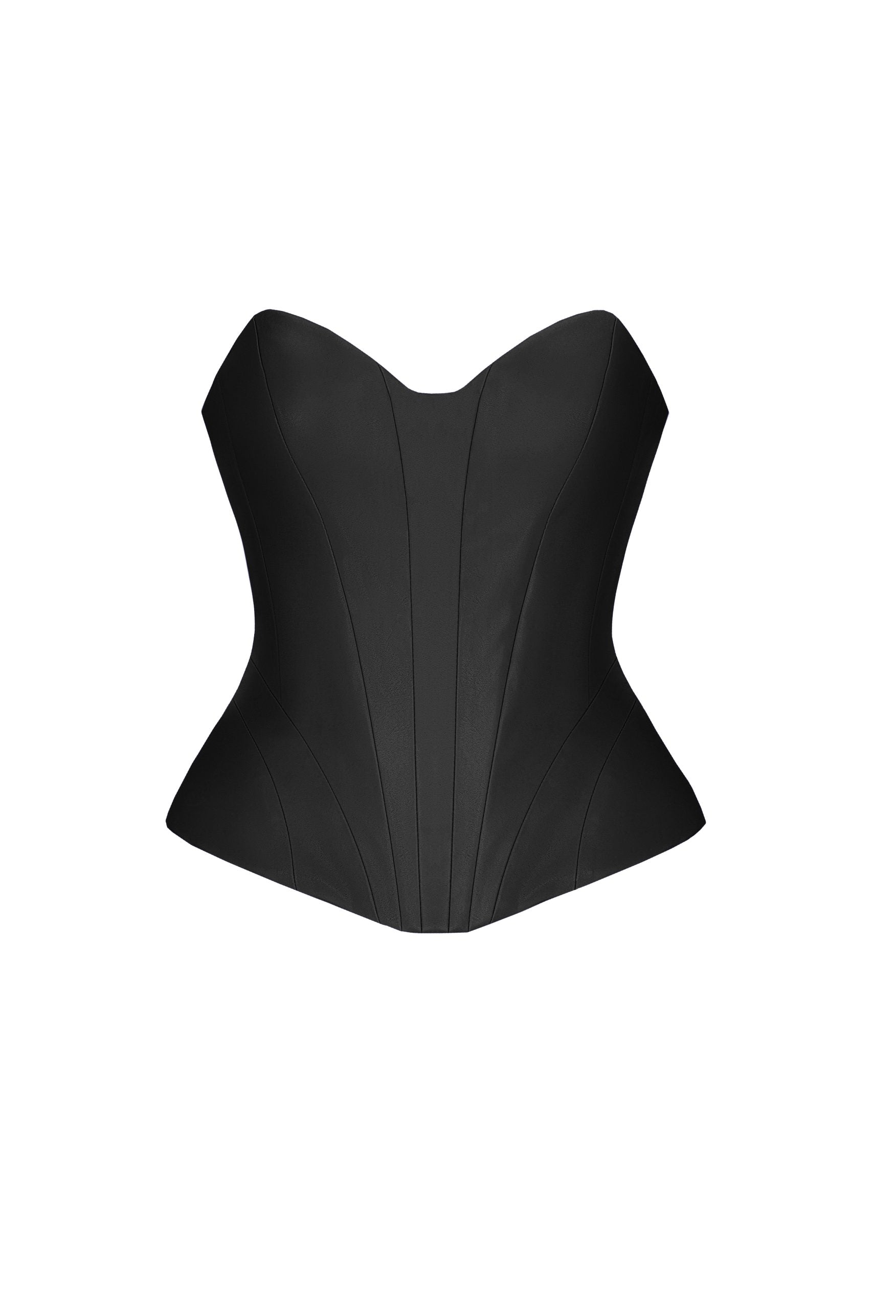 Sculpted Leather Corset Black