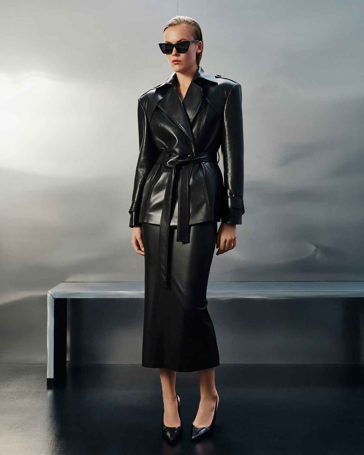 Short Oversized Trench Black