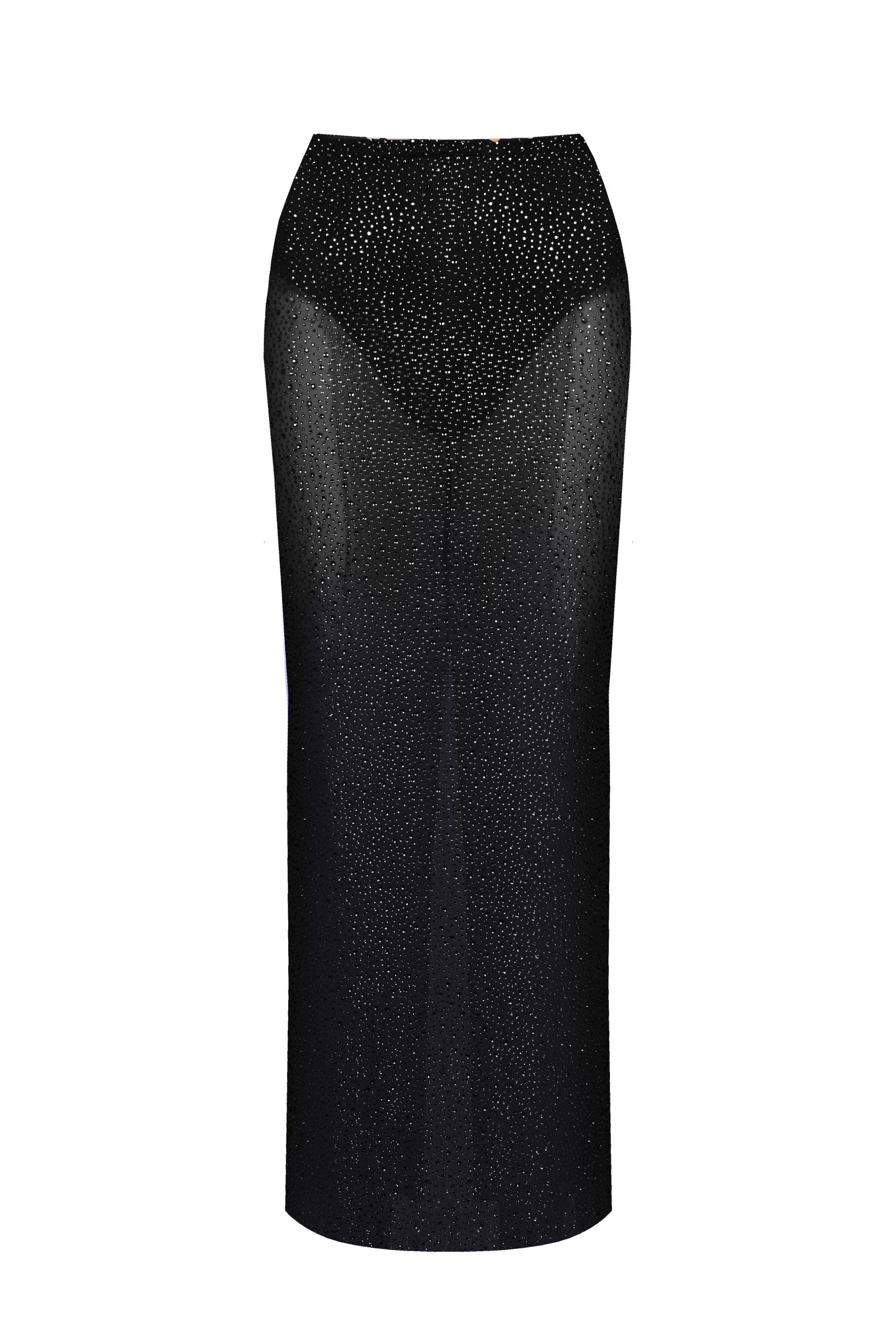 Crystal Midi Skirt Black