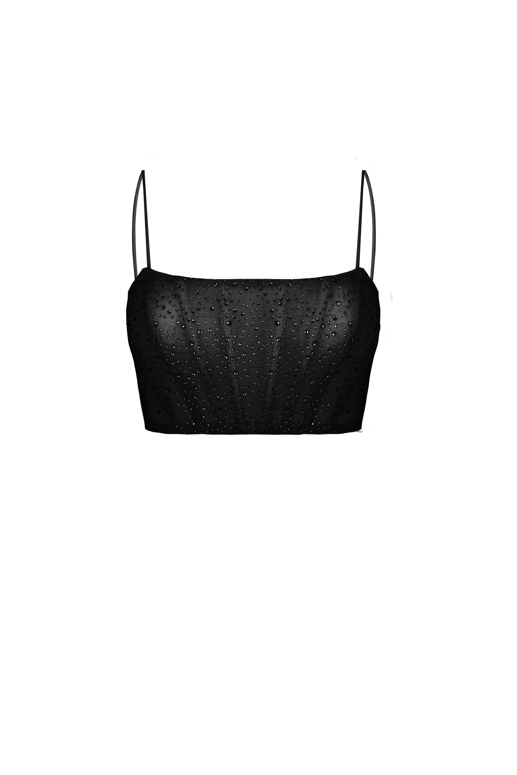 Black Crystal Corset Dress Long | Ciseles – CISELÉS