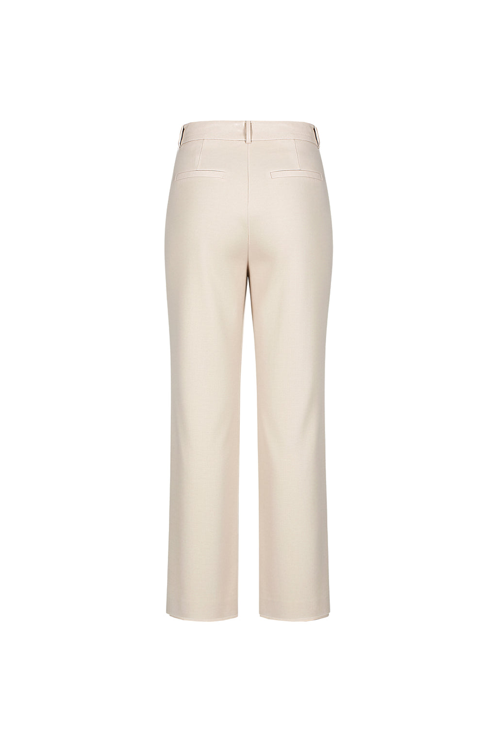 Vegan Leather Tailored Trousers Cream