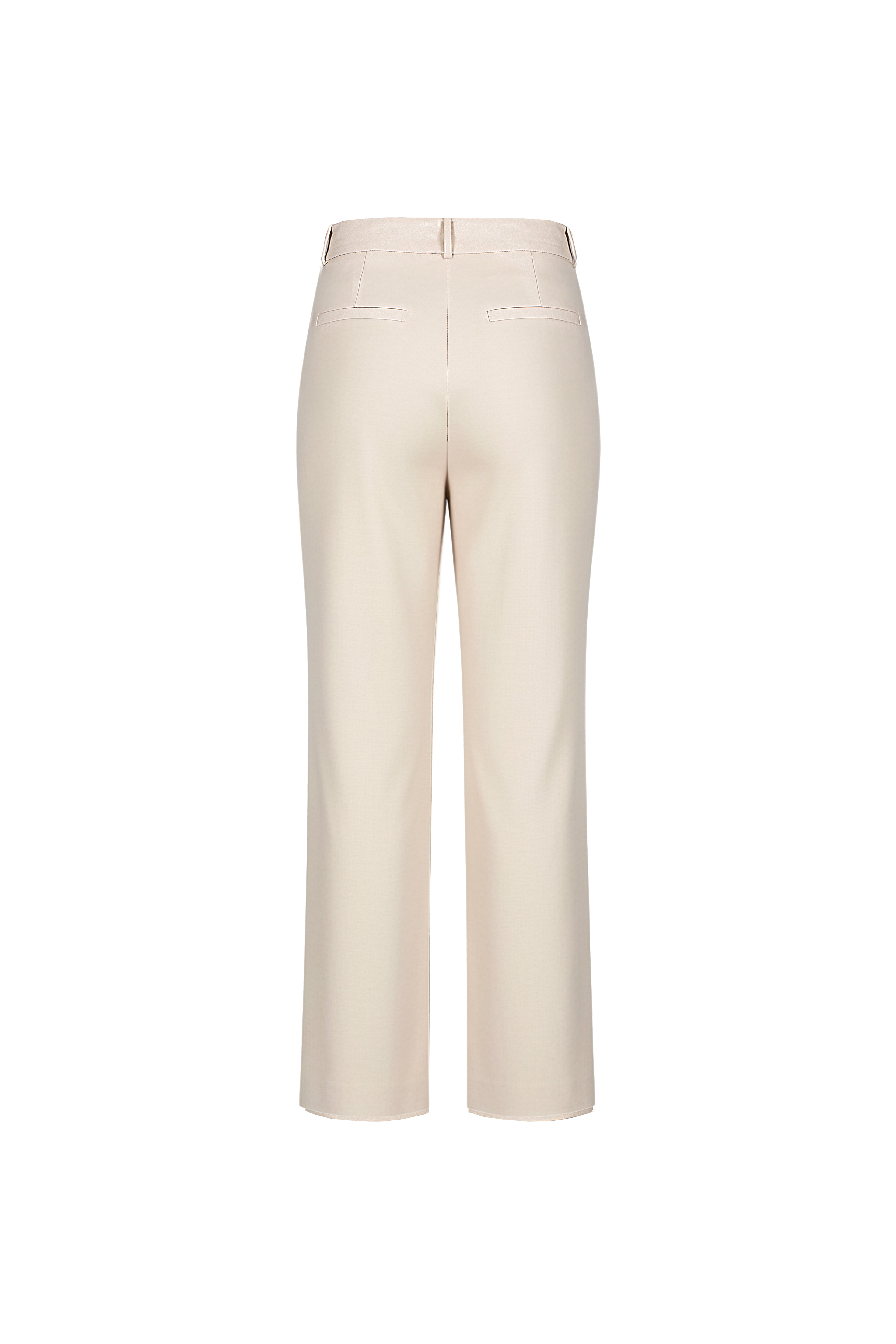 Vegan Leather Tailored Trousers Cream