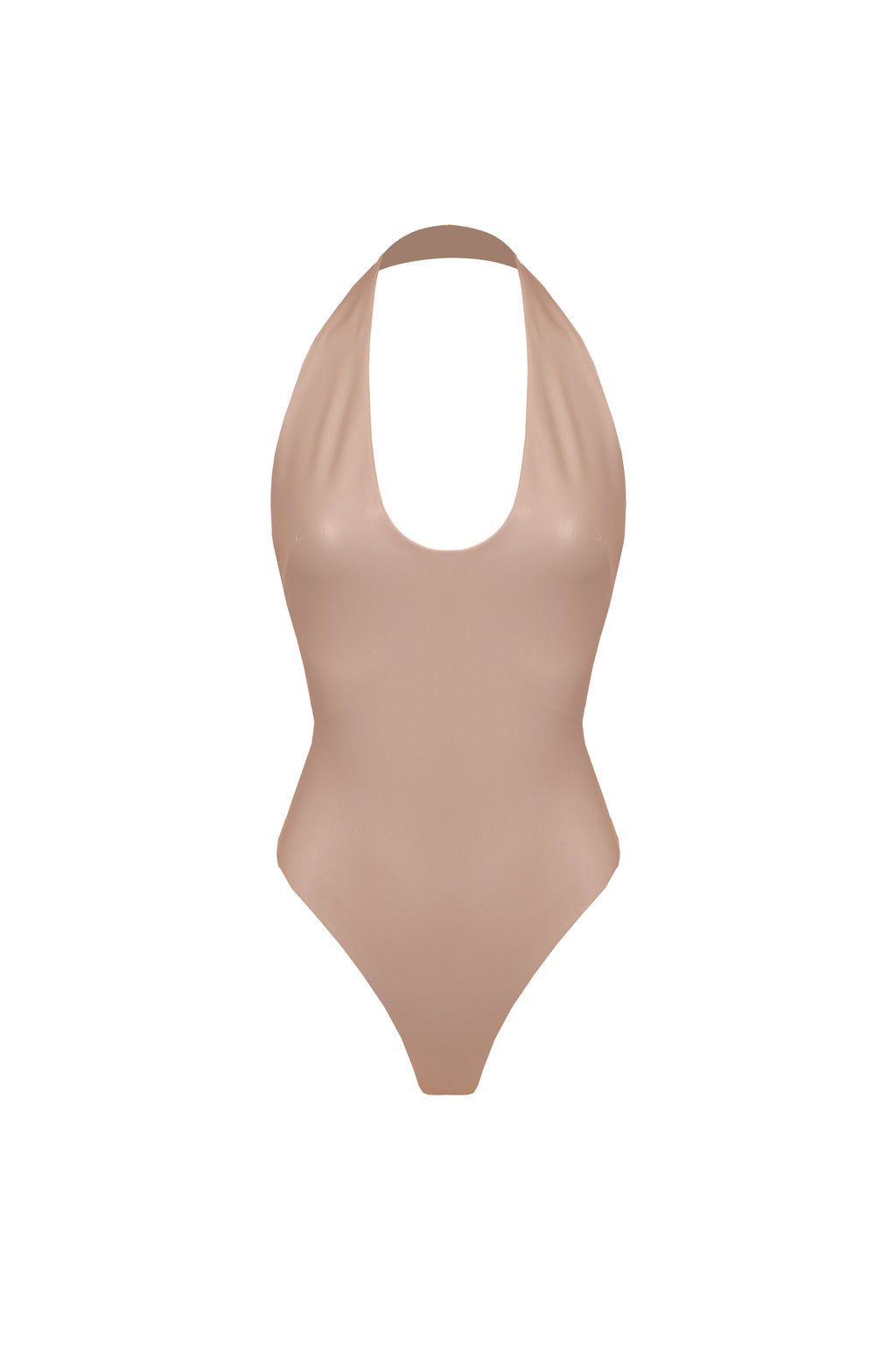 Vegan Leather Aperture Bodysuit Mocca