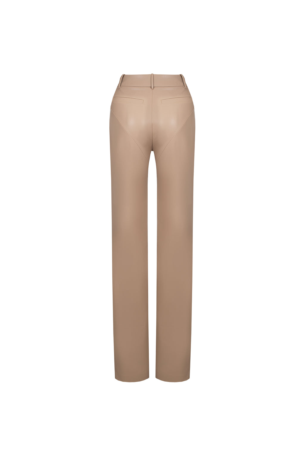 Vegan Leather Straight Pants Mocca