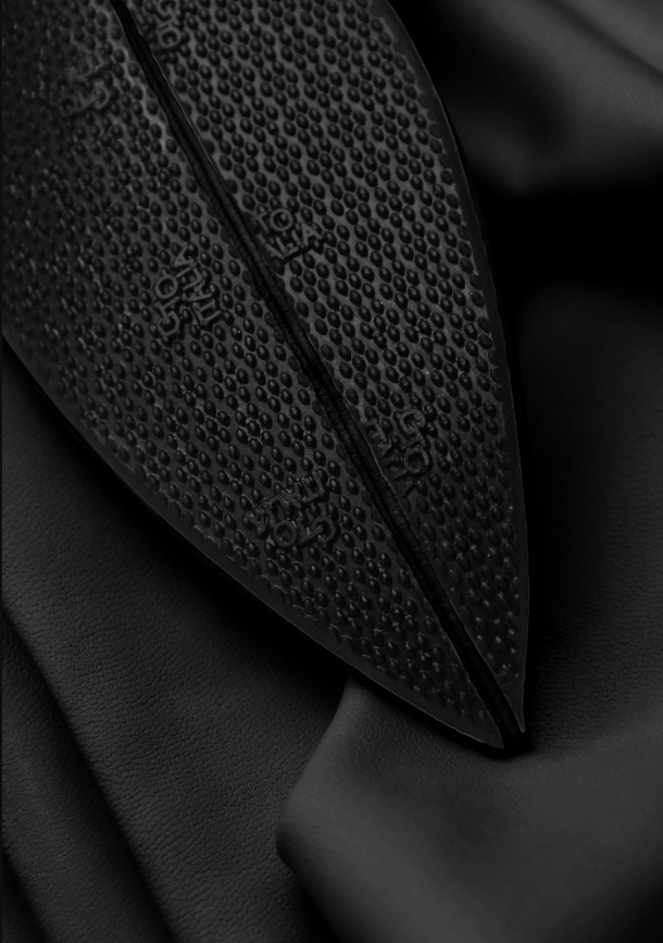 V-Toe Vegan Leather Boot Socks Black