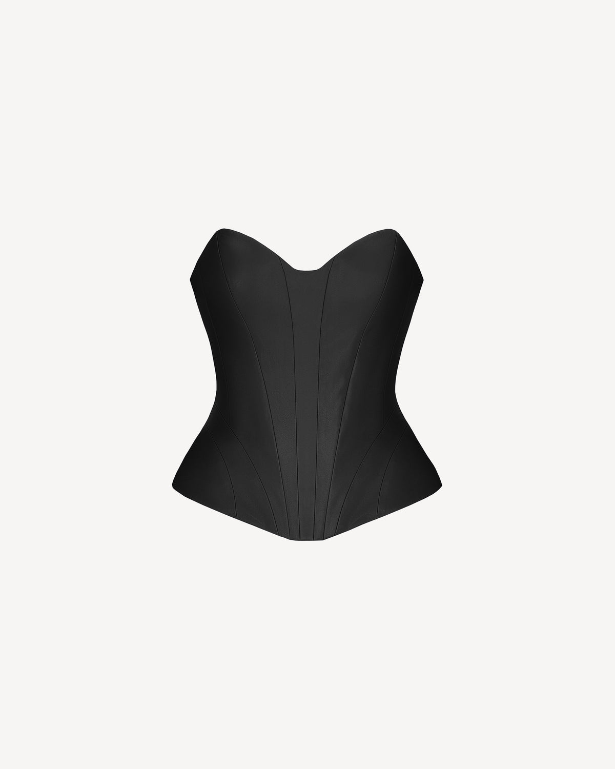 Vegan Leather Sculpted Leather Corset Black