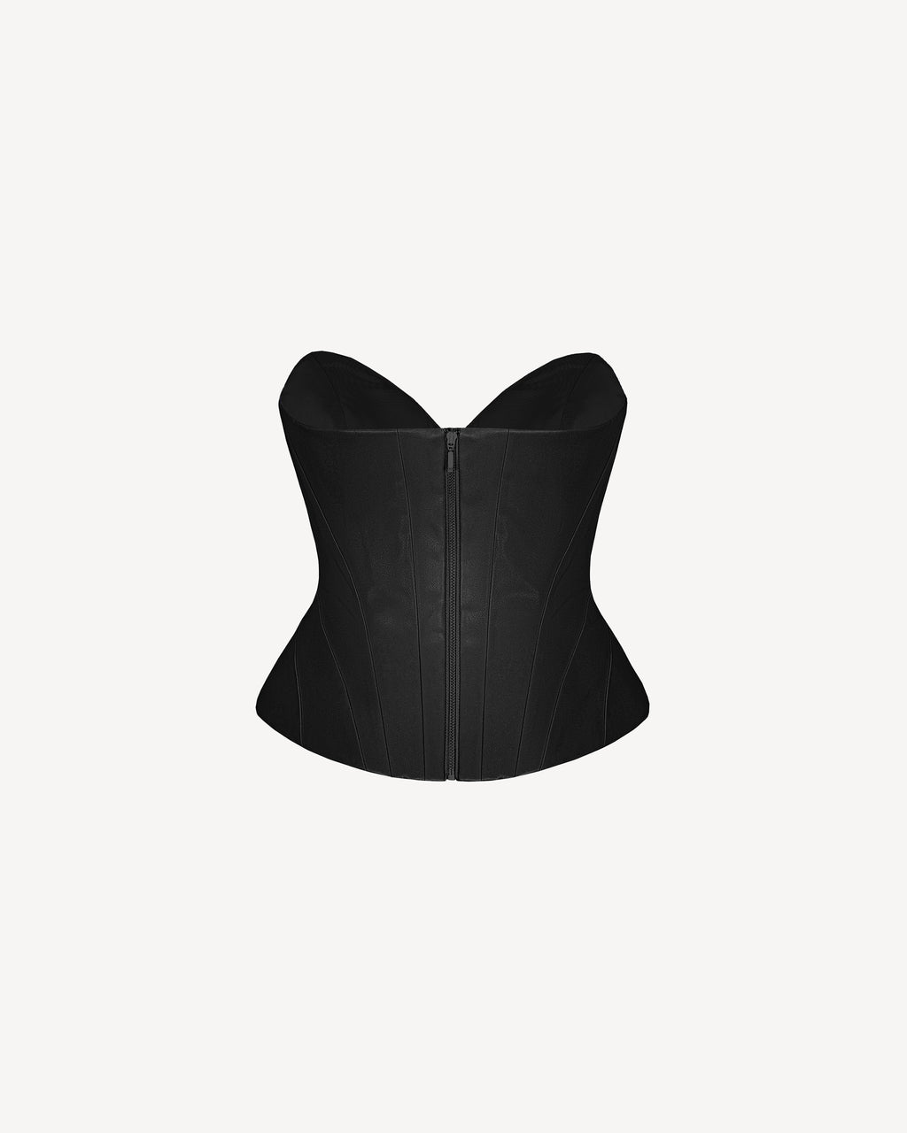 Vegan Leather Sculpted Leather Corset Black