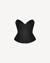 Vegan Leather Sculpted Leather Corset Black