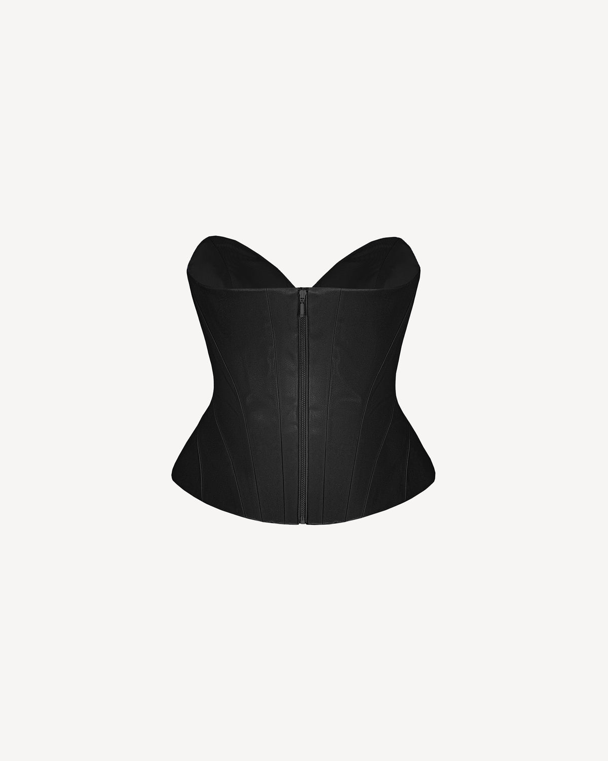 Vegan Leather Sculpted Leather Corset Black