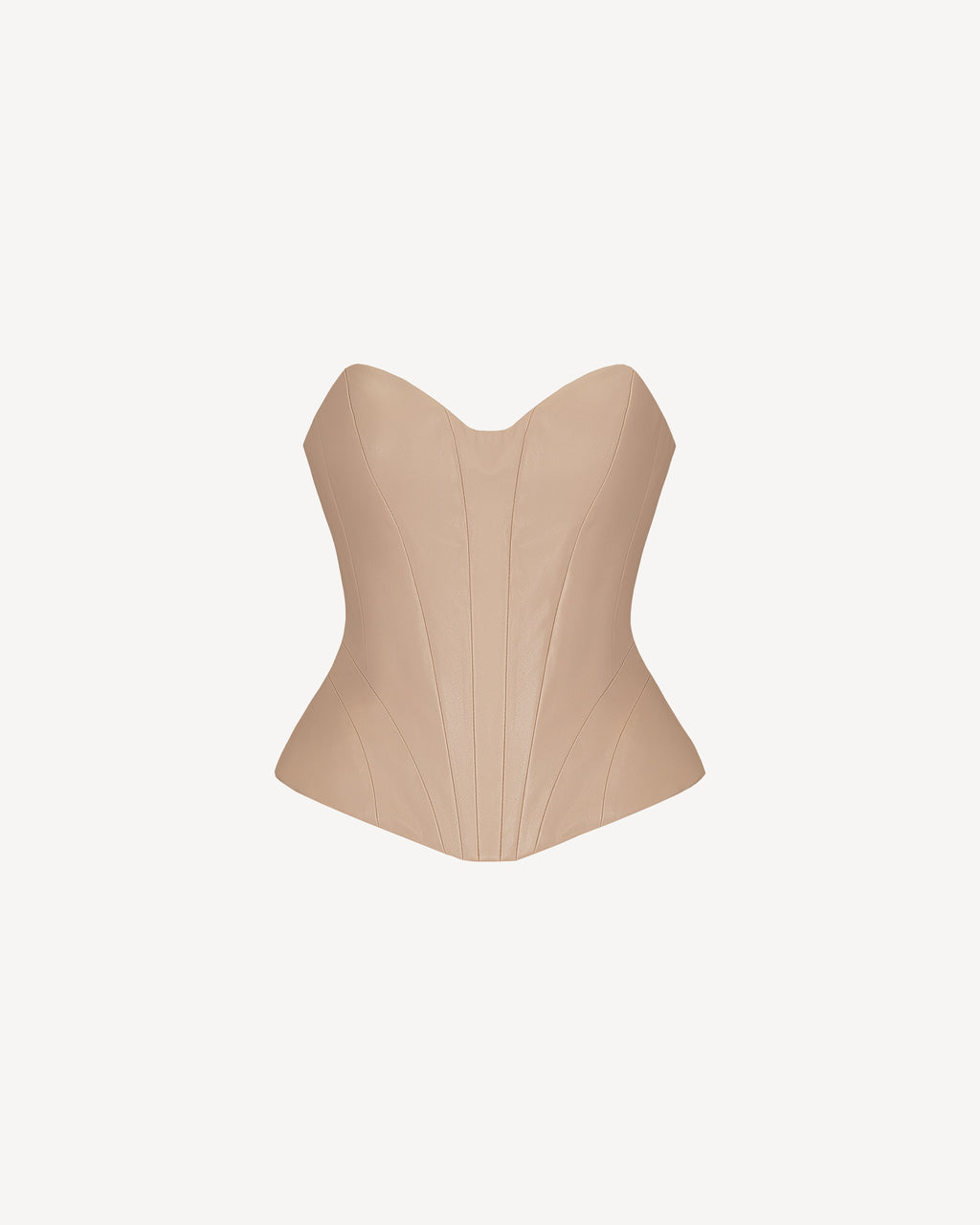 Vegan Leather Sculpted Leather Corset Mocca