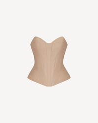 Vegan Leather Sculpted Leather Corset Mocca