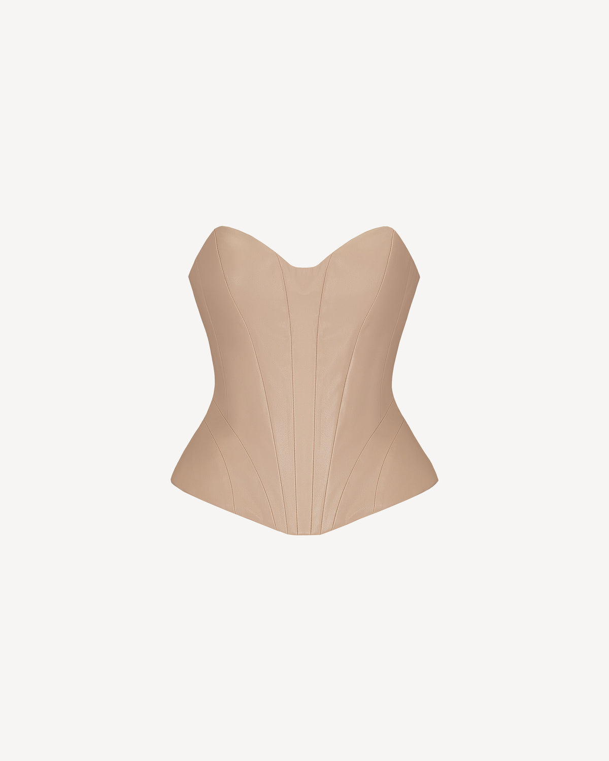 Vegan Leather Sculpted Leather Corset Mocca