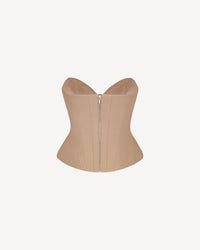 Vegan Leather Sculpted Leather Corset Mocca