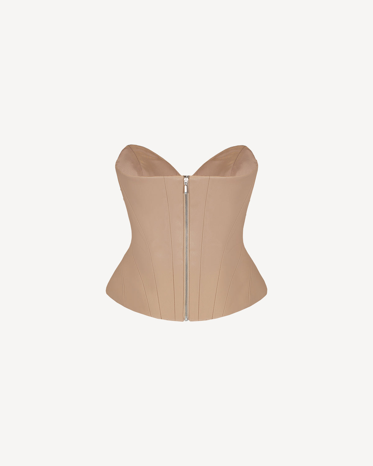 Vegan Leather Sculpted Leather Corset Mocca