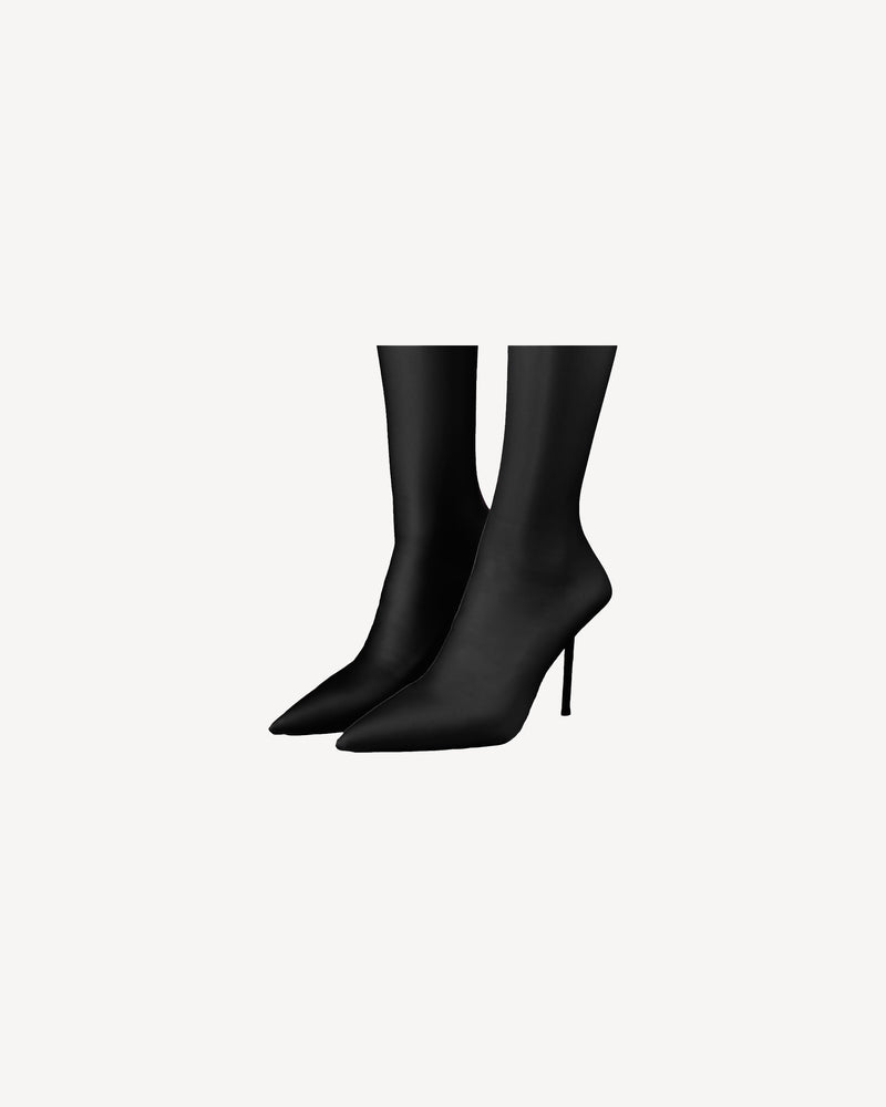 V-Toe Vegan Leather Boot Socks Black