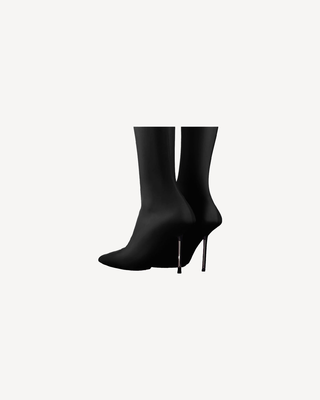 V-Toe Vegan Leather Boot Socks Black