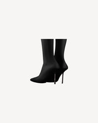 V-Toe Vegan Leather Boot Socks Black