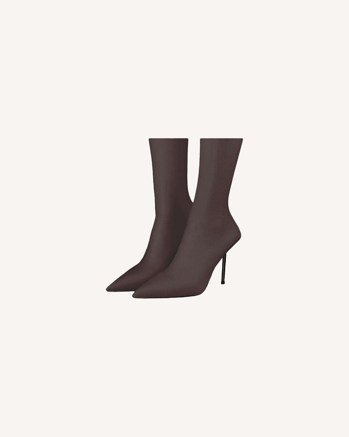 V-Toe Vegan Leather Boot Socks Brown