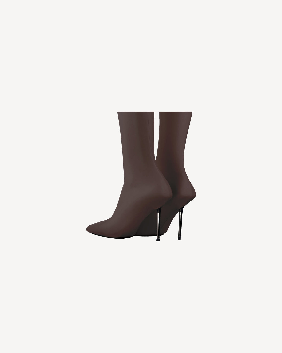 V-Toe Vegan Leather Boot Socks Brown