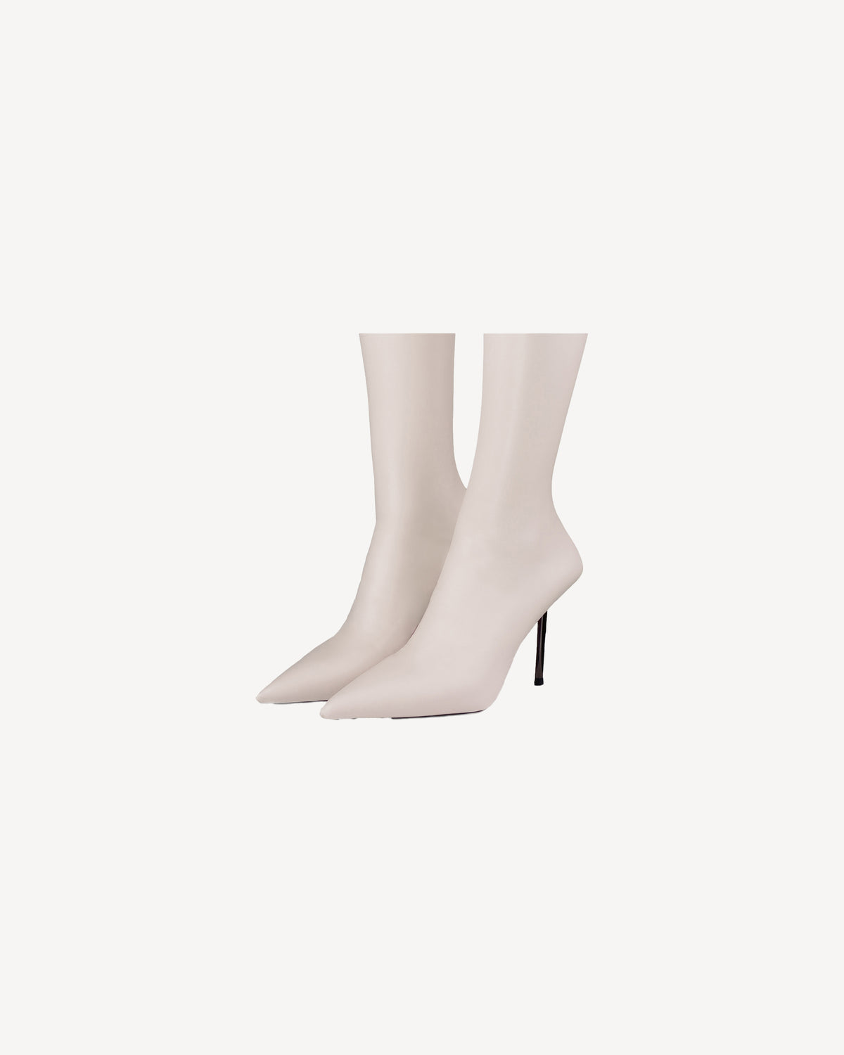 V-Toe Vegan Leather Boot Socks Ecru