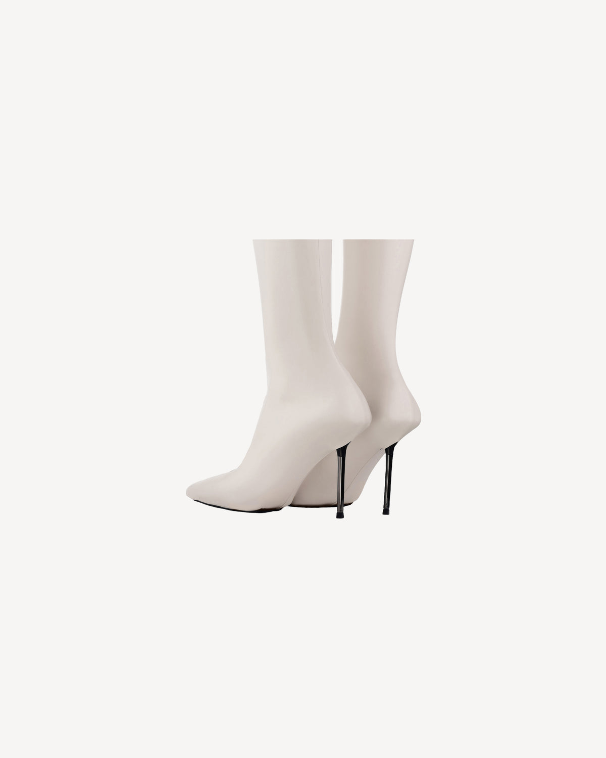 V-Toe Vegan Leather Boot Socks Ecru