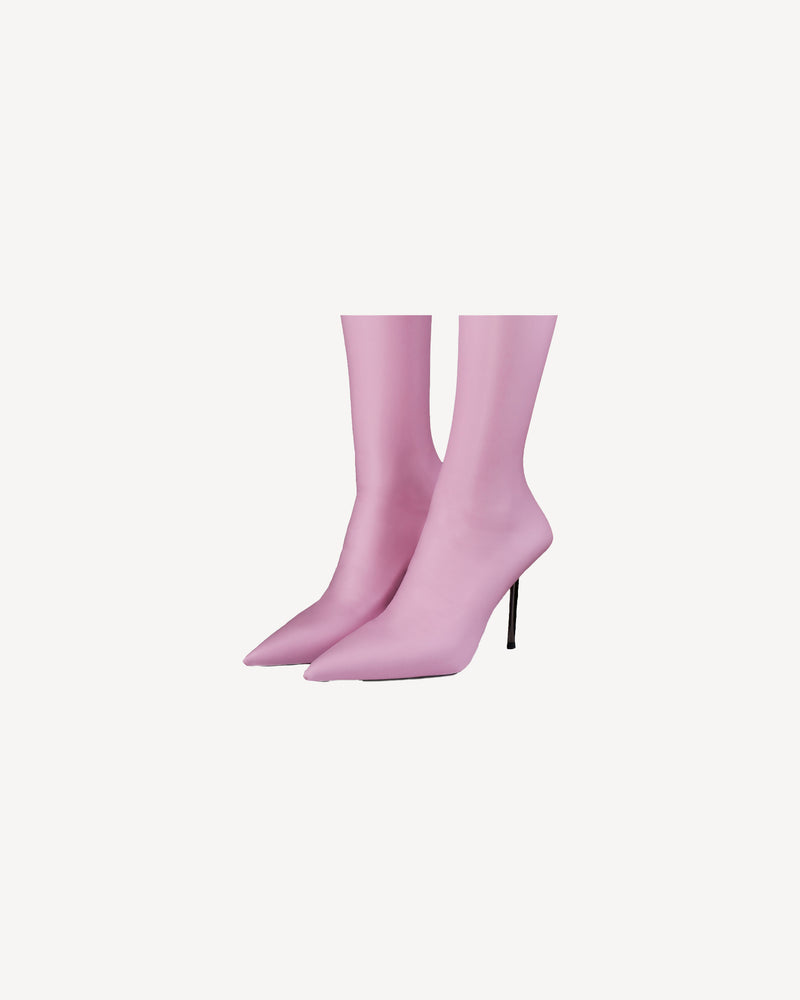 V-Toe Vegan Leather Boot Socks Pale Pink