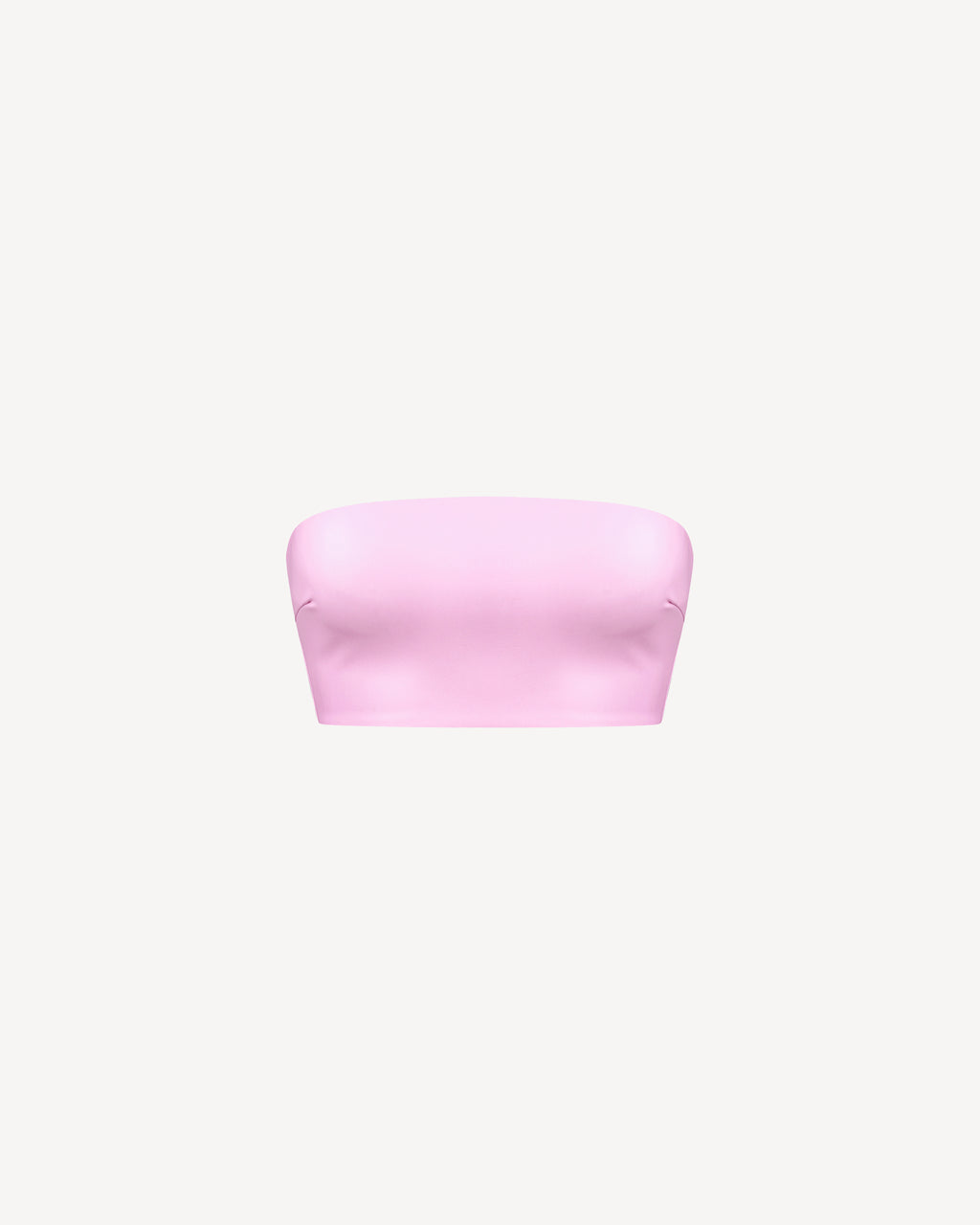 Vegan Leather Bandeau Top Pale Pink