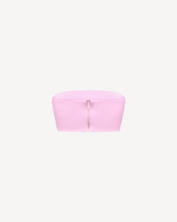 Vegan Leather Bandeau Top Pale Pink