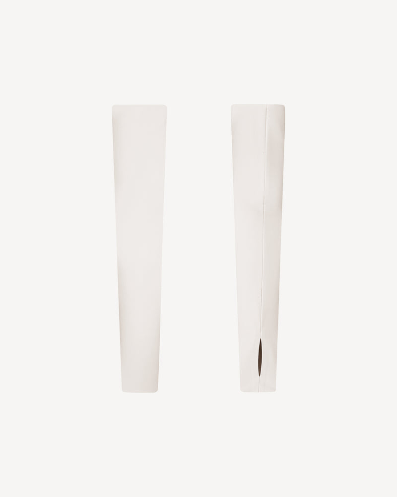 Vegan Leather Cropped Gloves Ecru