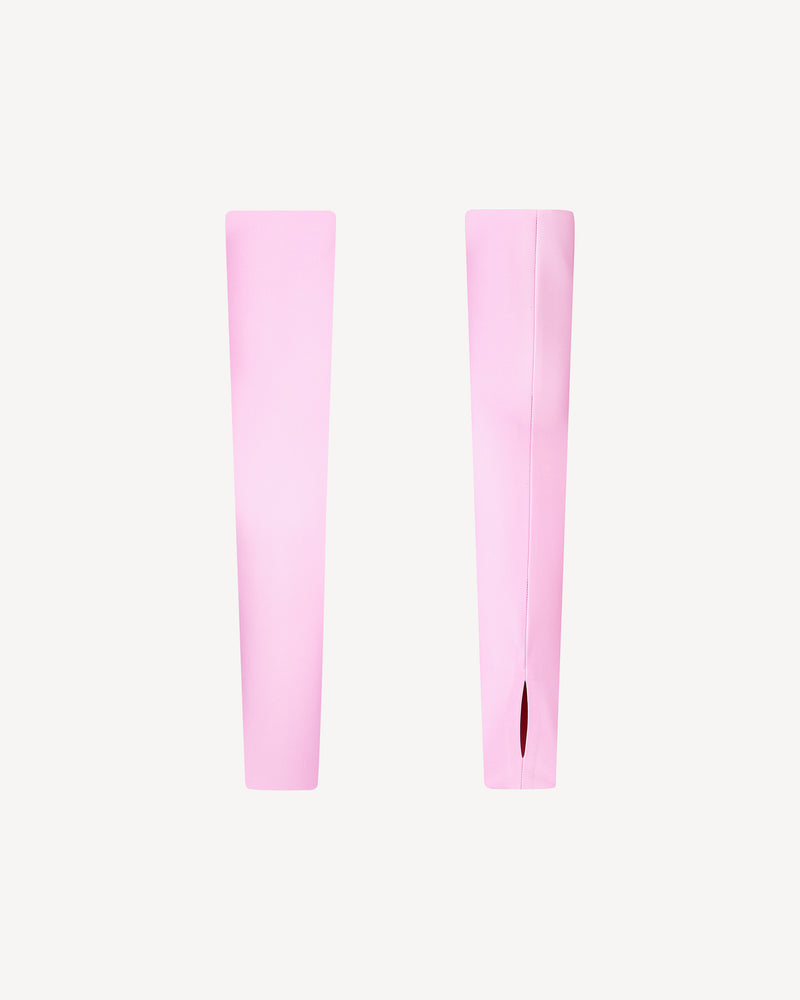 Vegan Leather Cropped Gloves Pale Pink