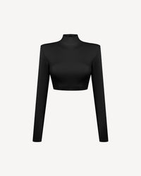 Vegan Leather Cropped Top Black